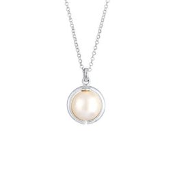 Elli Elli Halskette Synthetische Perle Rund Klassik 925 Silber Ketten Damen