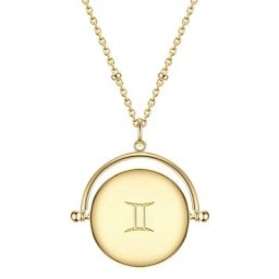 Glanzstücke München Halskette Sternzeichen Zwilling Sterling Silber Zirkonia in Gelbgold Ketten Damen
