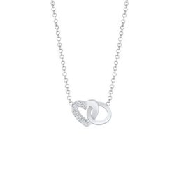 Elli DIAMONDS Elli DIAMONDS Halskette Herz Liebe Ring Diamant (0.04 ct.) 925 Silber Ketten Damen
