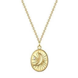 Glanzstücke München Kette Mond Sterling Silber Zirkonia gelbgold Ketten Damen