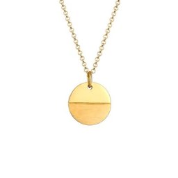 Elli Elli Halskette Plättchen Anhänger Geo-Look Mattiert 925 Silber Ketten Damen