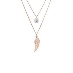 Elli Elli Halskette Layer Flügel Symbol Kristall 925 Silber Ketten Damen