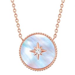 Valero Pearls Halskette Edelstahl Preciosa Perlmutt in Gelbgold Ketten Damen