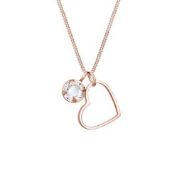 Elli Elli Halskette Herz Liebe Cut Out Kristalle 925 Silber Ketten Damen
