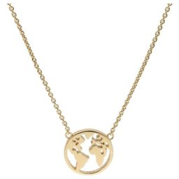 Smart Jewel Collier Weltkugel, flach, Silber 925 Ketten Gold Damen