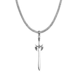 KUZZOI KUZZOI Halskette Mann Schlangenkette Schwert Massiv 925 Silber Herrenschmuck Herren