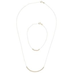 Luigi Merano Schmuckset mit diamantierten Kugeln, Gold 375 Ketten Gold Damen