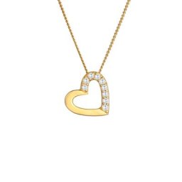Elli PREMIUM Elli PREMIUM Halskette Herz Zirkonia 585 Gelbgold Ketten Damen
