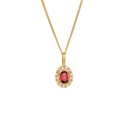 Elli PREMIUM Elli PREMIUM Halskette Granat Topas Klassik Elegant 585 Gelbgold Ketten Damen