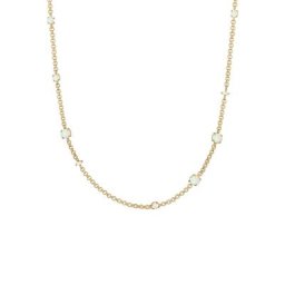 Elli PREMIUM Elli PREMIUM Halskette Erbskette Synthetischer Opal Stein 925 Silber Ketten Damen
