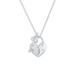 Elli Elli Halskette Schloss Schlüssel Herz Anhänger Liebe 925 Silber Ketten Damen