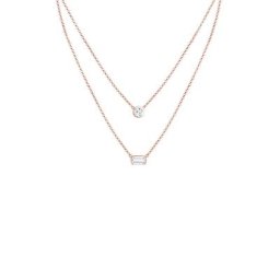 Elli PREMIUM Elli PREMIUM Halskette Layer Rechteck Geo Topas Edelstein 925er Silber Ketten Damen