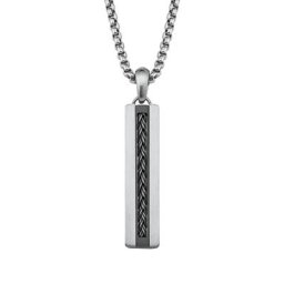 s.Oliver Kette mit Anhänger für Herren, Edelstahl Herrenschmuck Weiss