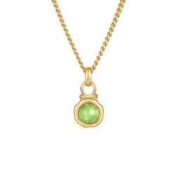 Elli PREMIUM Elli PREMIUM Halskette Peridot Rund Cabochon Klassik 925 Silber Ketten Damen