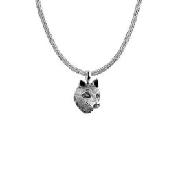 KUZZOI KUZZOI Halskette Männerkette Wolfskopf Anhänger Massiv 925 Silber Herrenschmuck Herren