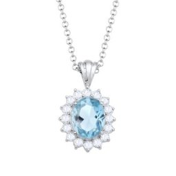 Elli Elli Halskette Topas Edelsteine 925 Sterling Silber Ketten Damen