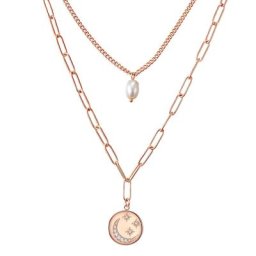 Valero Pearls Halskette Edelstahl Preciosa Süßwasser-Zuchtperle in Roségold Ketten Damen