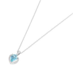 Smart Jewel Kette mit Edelsteinen und Zirkonia Steinen, Silber 925 Ketten Blau Damen