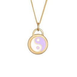 Elli Elli Halskette Yin & Yang Symbol Emaille 925 Silber Ketten Damen