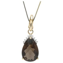 Luigi Merano Kette mit Rauchquartz und Zirkonia Ketten Braun Damen