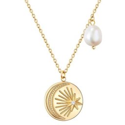 Valero Pearls Halskette Edelstahl Preciosa Süßwasser-Zuchtperle in Gelbgold Ketten Damen