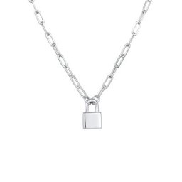 Elli PREMIUM Elli PREMIUM Halskette Schloss Liebe Gliederkette Unisex 925er Silber rhodiniert Ketten Damen