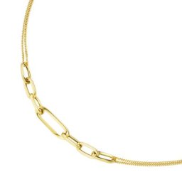 Smart Jewel Collier Mittelteil ovale Glieder, Panzerkette, Silber 925 Ketten Gold Damen