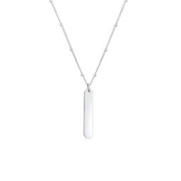 Elli Elli Halskette Kugelkette Glänzender Label Anhänger 925 Silber Ketten Damen