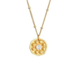 Elli Elli Halskette Kugelkette Coin Münze Antik Zirkonia 925 Silber Ketten Damen