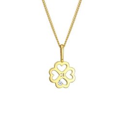 Elli DIAMONDS Elli DIAMONDS Halskette Kleeblatt Glücksbringer Diamant 585 Gelbgold Ketten Damen