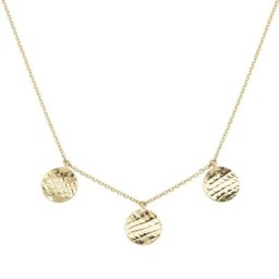 Luigi Merano Collier Plättchen, geschwungen, strukturiert, Gold 585 Ketten Gold Damen