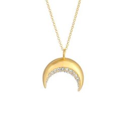 Elli Elli Halskette Sichel Halbmond Kristalle 925 Silber Ketten Damen