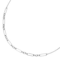 Smart Jewel Collier längliche ovale Glieder als Mittelteil, Silber 925 Ketten Silber Damen