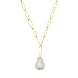 Valero Pearls Perlen-Kette Sterling Silber Süßwasser-Zuchtperle in Gelbgold Ketten Damen