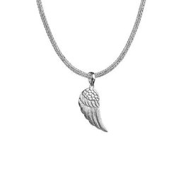 KUZZOI KUZZOI Halskette Mann Schlangenkette Flügel Anhänger 925 Silber Herrenschmuck Herren