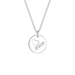 Elli Elli Halskette Wordings Mum-Schriftzug Herz 925 Silber Ketten Damen