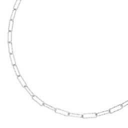 Smart Jewel Collier längliche ovale Glieder diamantiert, Silber 925 Ketten Silber Damen