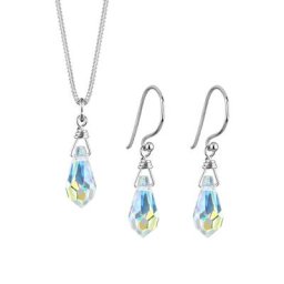 Elli Elli Schmuckset Drop Kristalle 925 Sterling Silber Schmuck-Set Damen