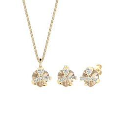 Elli Elli Schmuckset Herz Glamourös Kristalle 925 Silber Schmuck-Set Damen