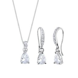 Elli Elli Schmuckset Tropfen Zirkonia 925 Sterling Silber Schmuck-Set Damen