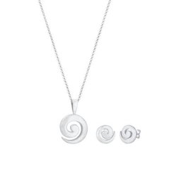 Nenalina Nenalina Schmuckset Spirale Basic Ohrstecker Halskette 925er Silber Schmuck-Set Damen