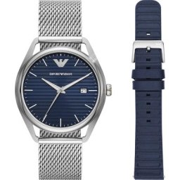 Emporio Armani Uhren-Set inkl. Wechselarmband Edelstahl Schmuck-Set Herren