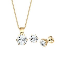 Elli Elli Schmuckset Basic Kristalle Silber Schmuck-Set Damen