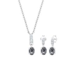 Elli Elli Schmuckset Erbskette Stecker Kristalle 925 Silber Schmuck-Set Damen