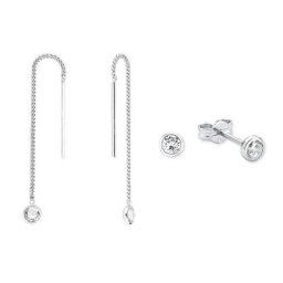 amor Set für Damen, 925 Sterling Silber, Zirkonia synth. Schmuck-Set Weiss
