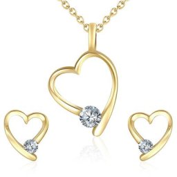 Rafaela Donata Schmuckset Herz Messing verziert mit Kristallen von Swarovski® in Gelbgold Schmuck-Set Damen