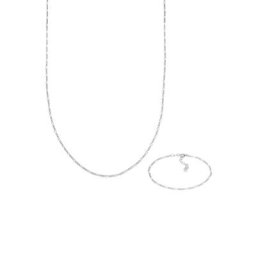 Elli Elli Schmuckset Figaro Halskette Armband Basic 925 Silber Schmuck-Set Damen