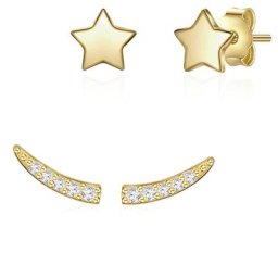 Glanzstücke München Ohrstecker Stern Sterling Silber Zirkonia in Gelbgold Ohrringe Damen
