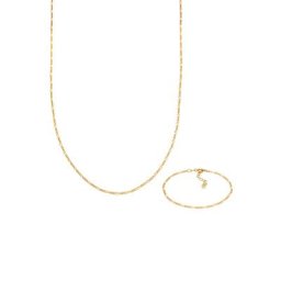 Elli Elli Schmuckset Figaro Halskette Armband Basic 925 Silber Schmuck-Set Damen