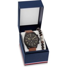 Tommy Hilfiger Uhren-Set Edelstahl Schmuck-Set Herren